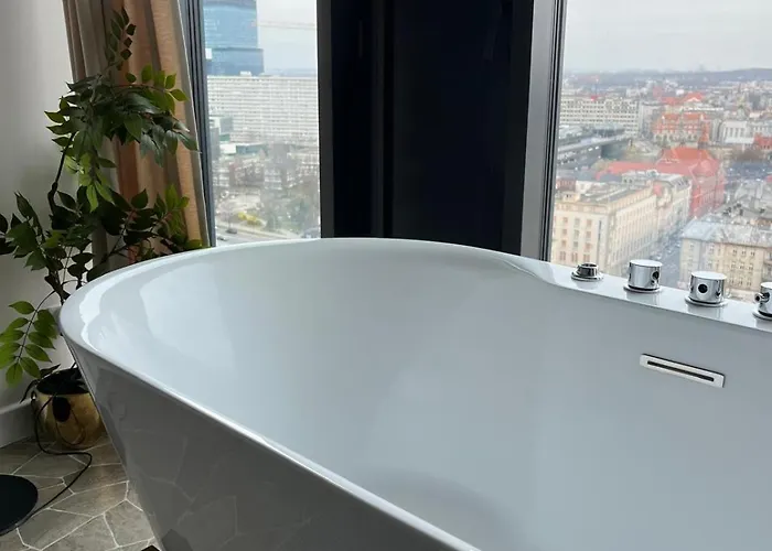Sky Tower L 18 Piętro L Wanna Z Widokiem Na Apartament *