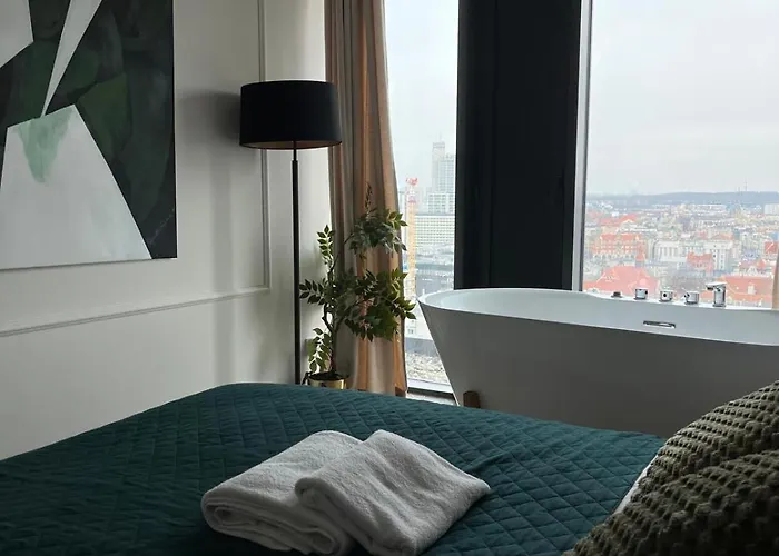 Apartament Sky Tower L 18 Piętro L Wanna Z Widokiem Na *