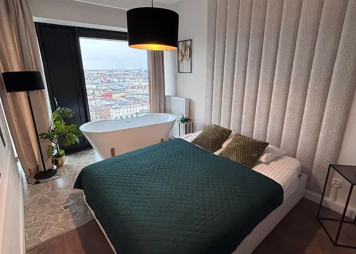 Apartament Sky Tower L 18 Piętro L Wanna Z Widokiem Na *