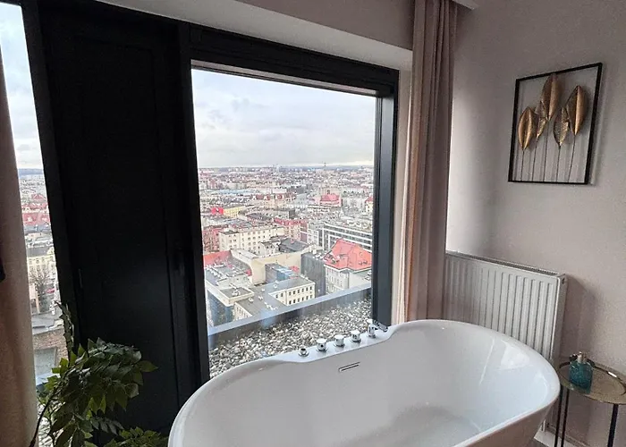 Sky Tower L 18 Piętro L Wanna Z Widokiem Na